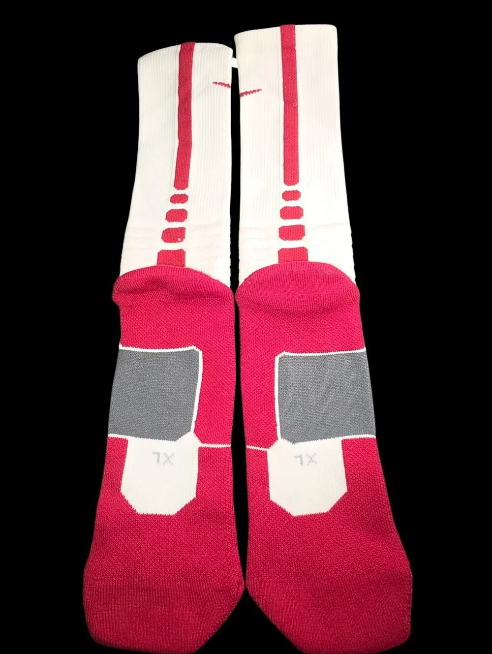Unisex Nike Hyper Elite Dry Fit Basketball Crew Sock. Red/White New Without Tags